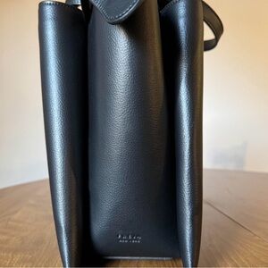 Elegant Black Leather Laptop Bag